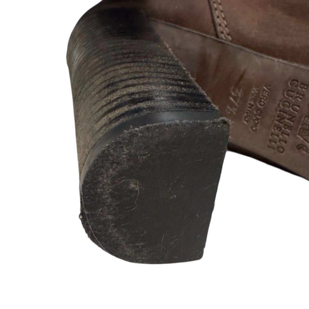 Brunello Cucinelli Dark Brown Leather Chelsea Boots - Picture 11 of 16